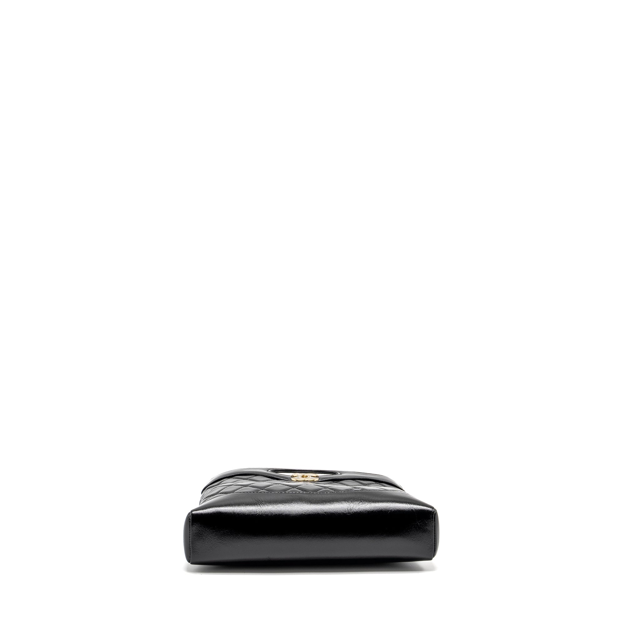 CHANEL MINI 31 BAG SHINY LAMBSKIN BLACK LGHW (MICROCHIP)