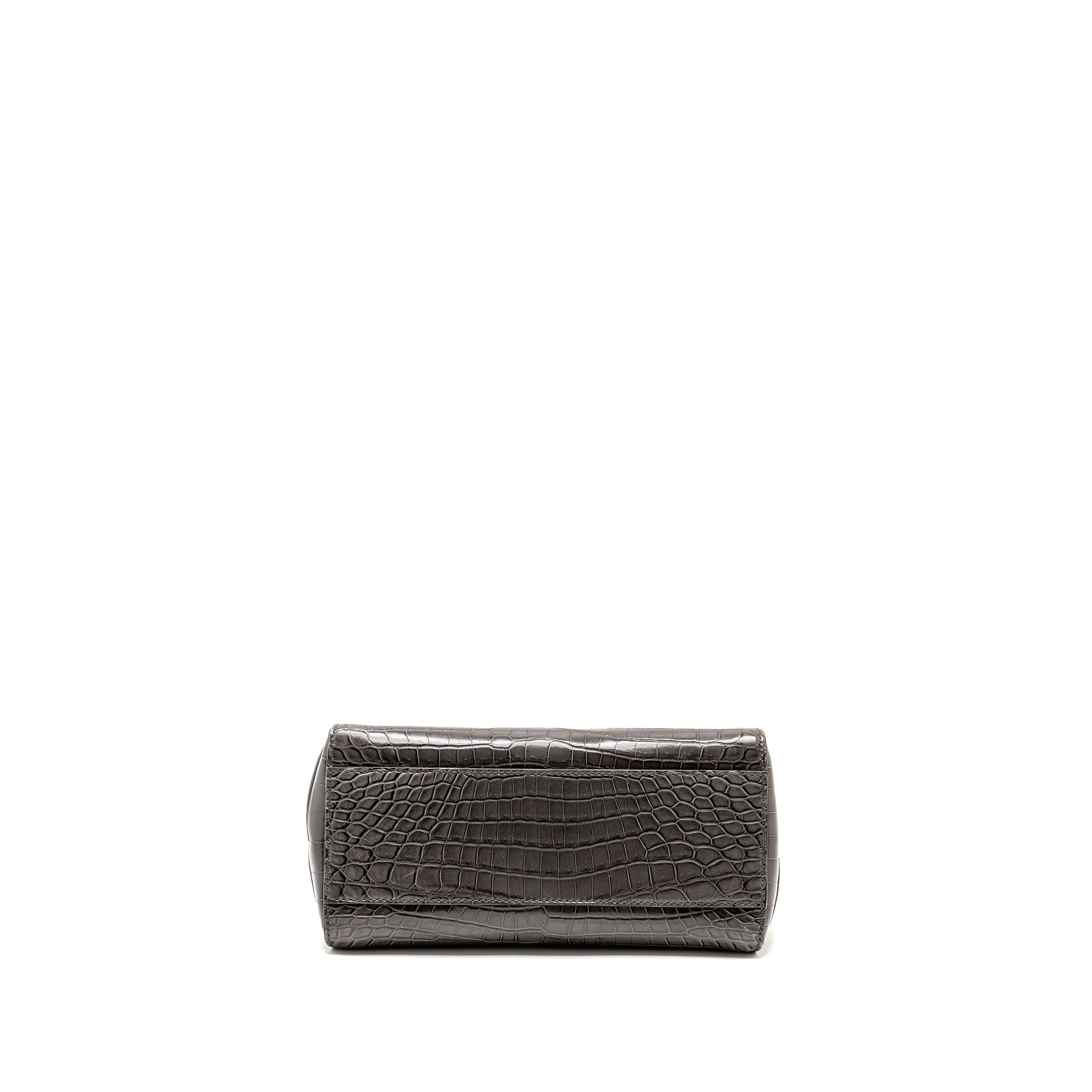 FENDI MINI PEEKABOO BAG CROCODILE GREY GHW