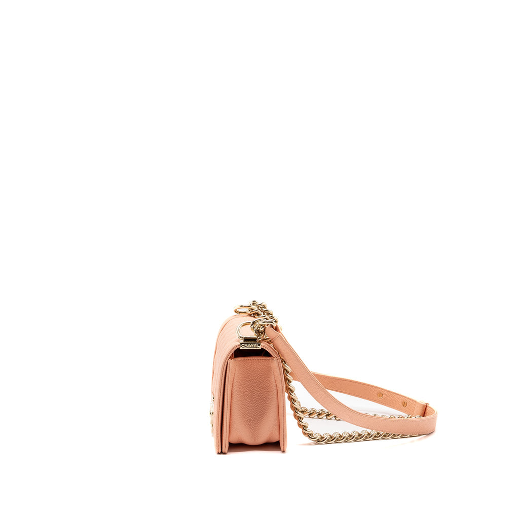 CHANEL SMALL BOY BAG CAVIAR LIGHT PINK LGHW