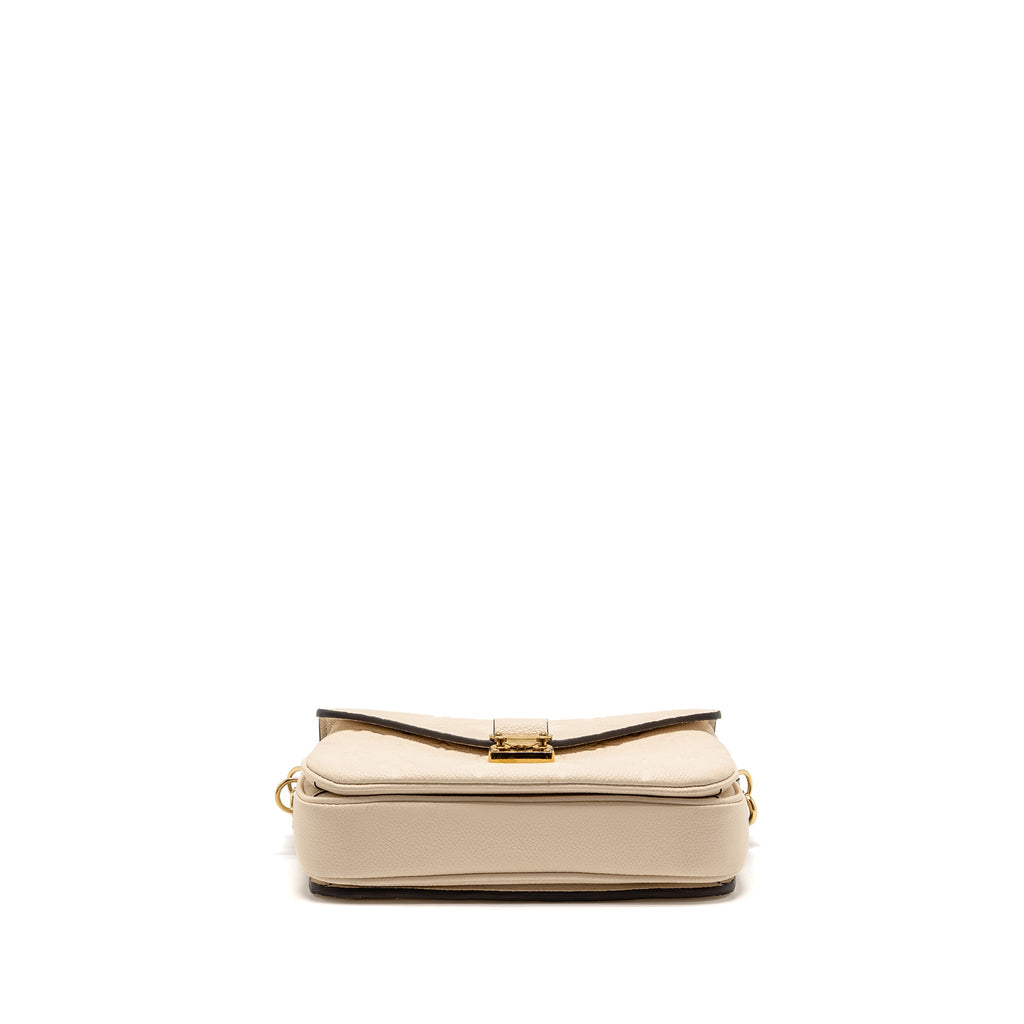 LOUIS VUITTON POCHETTE MÉTIS EAST WEST MONOGRAM EMPREINTE LEATHER CREAM GHW