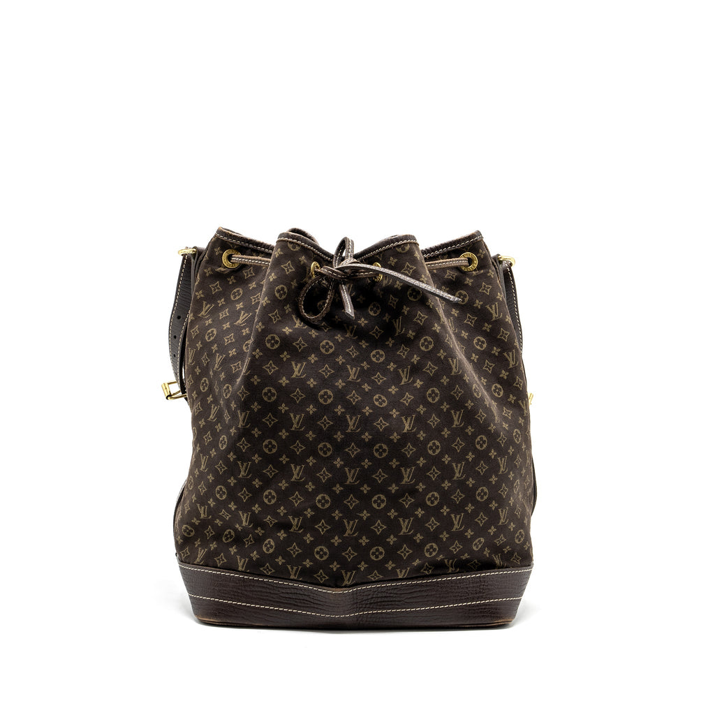 LOUIS VUITTON LIN NOE BAG FABRIC/LEATHER EBENE GHW