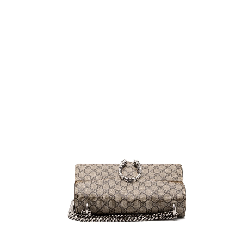 GUCCI DIONYSUS GG SMALL SUPREME CANVAS/TAUPE SUEDE BEIGE SHW