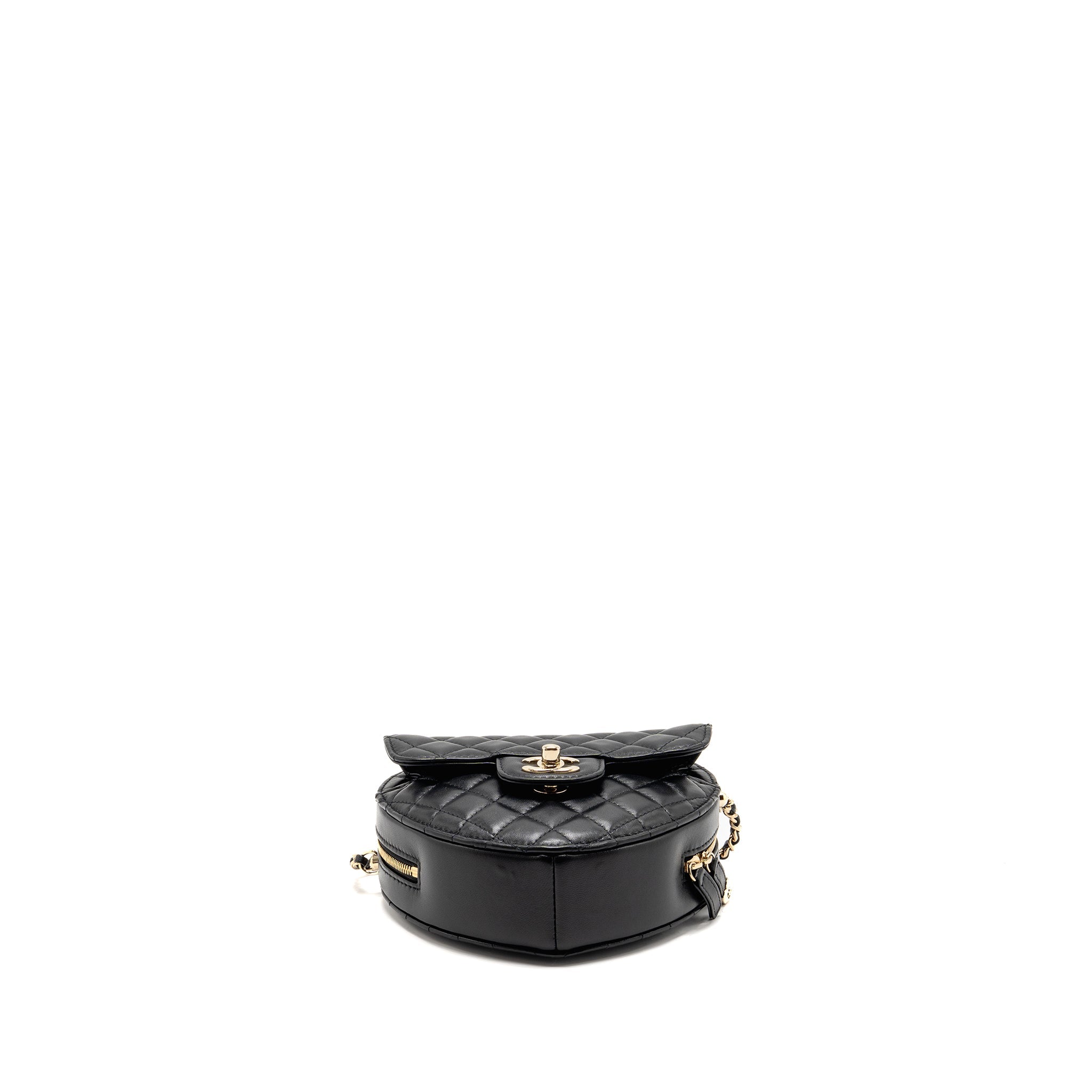 CHANEL 22S HEART BAG LAMBSKIN BLACK LGHW (MICROCHIP)
