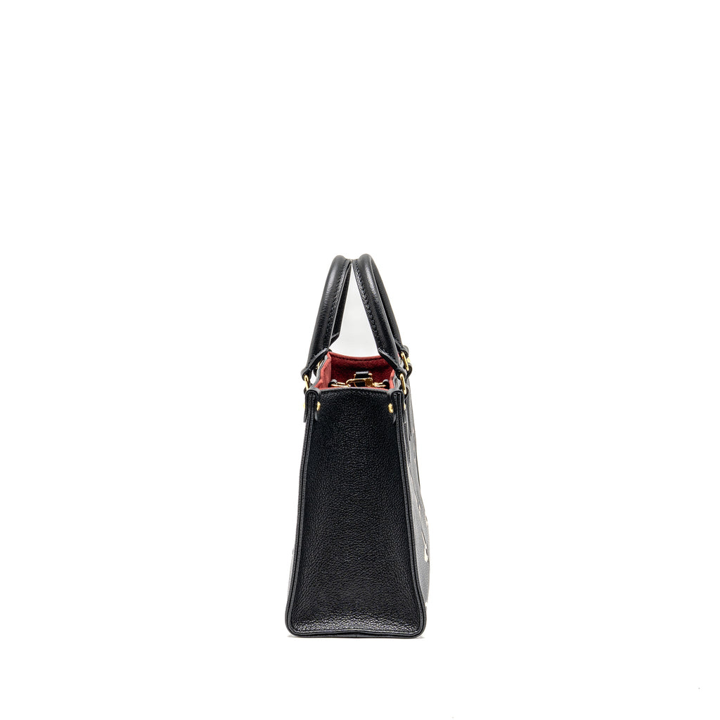 LOUIS VUITTON ONTHEGO BB BICOLOUR MONOGRAM EMPREINTE LEATHER BLACK/BEIGE GHW