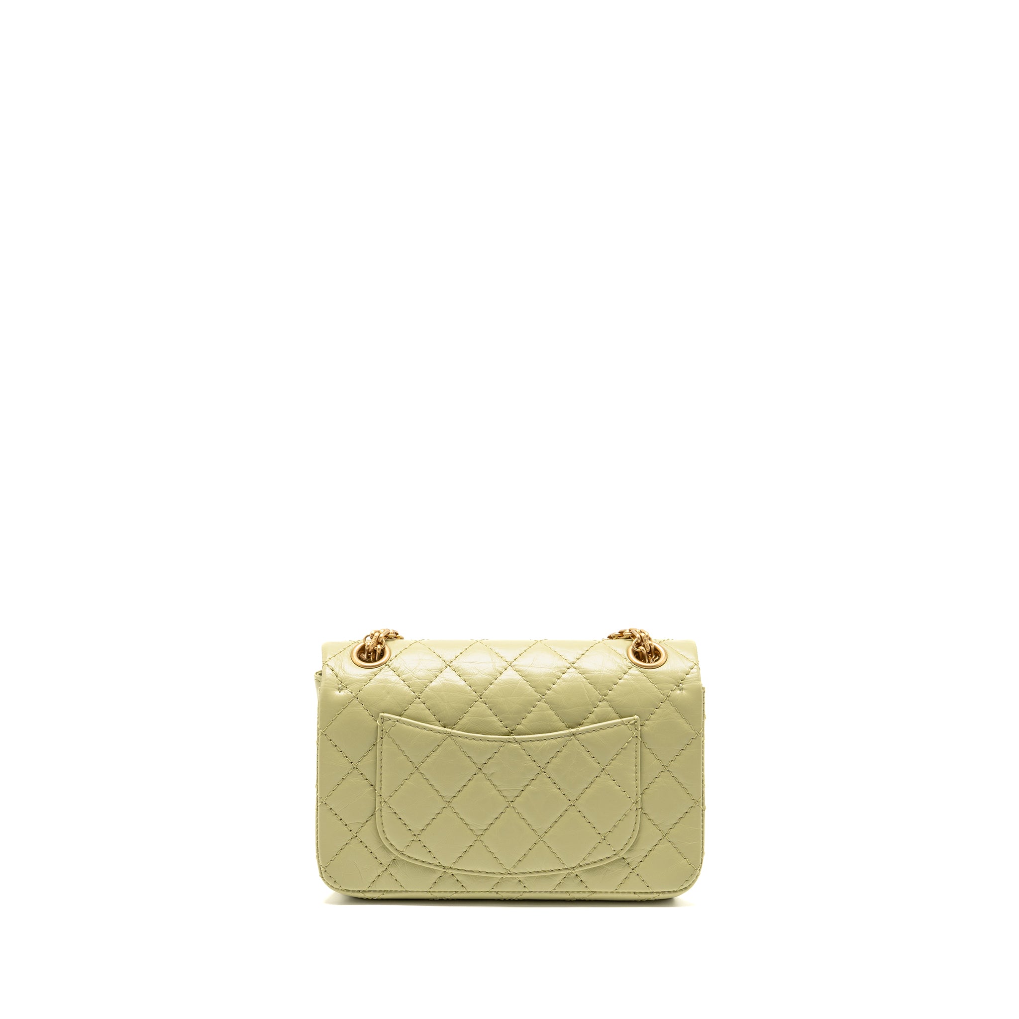 CHANEL MINI 2.55 REISSUE AGED CALFSKIN GREEN GHW