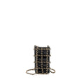 CHANEL GOLD CLUTCH O CHAIN VERTICAL PHONE HOLDER LAMBSKIN BLACK GHW