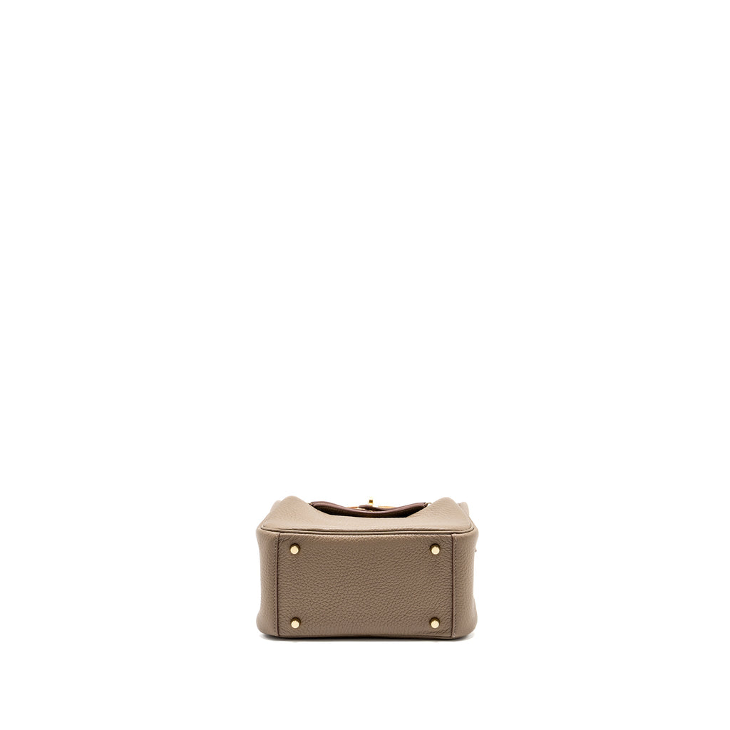 HERMES MINI LINDY CLEMENCE ETOUPE WITH CHAI-NATA-BLUE BRUME STRAP GHW