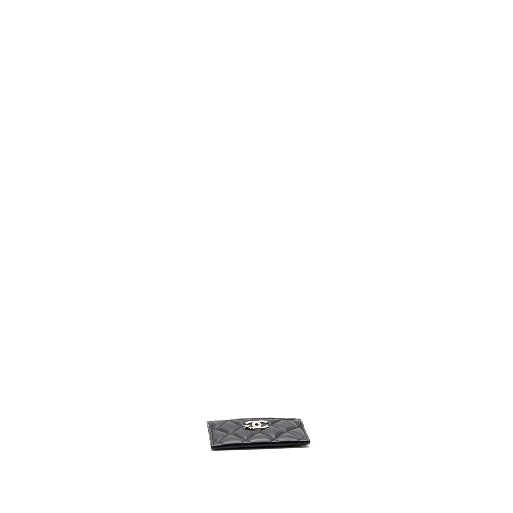 CHANEL CLASSIC QUILTED CARD HOLDER WITH LIMITED CC LOGO LAMBSKIN BLACK SHW (MICROCHIP)