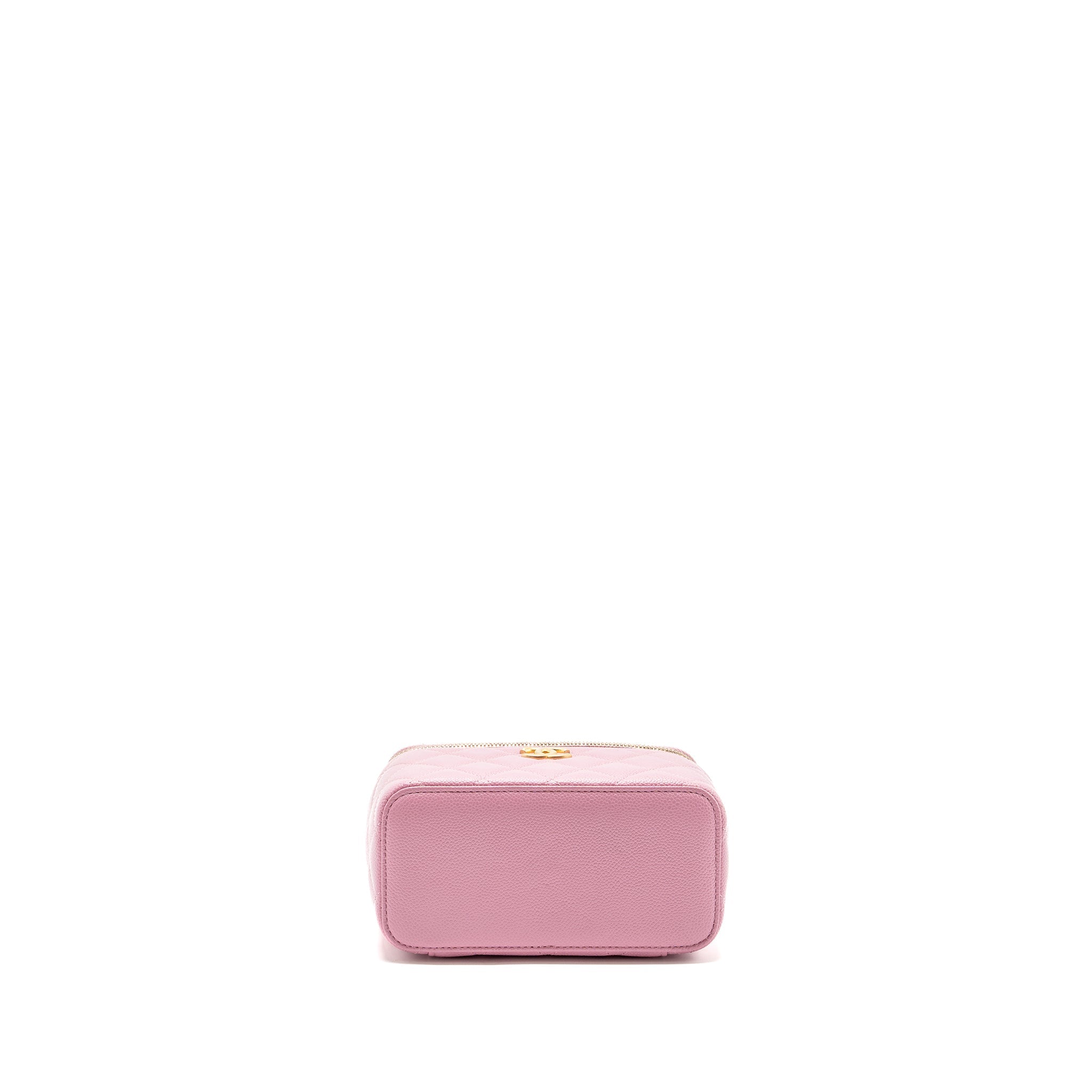 CHANEL LETTER TOP HANDLE LONG VANITY WITH CHAIN CAVIAR PINK GHW