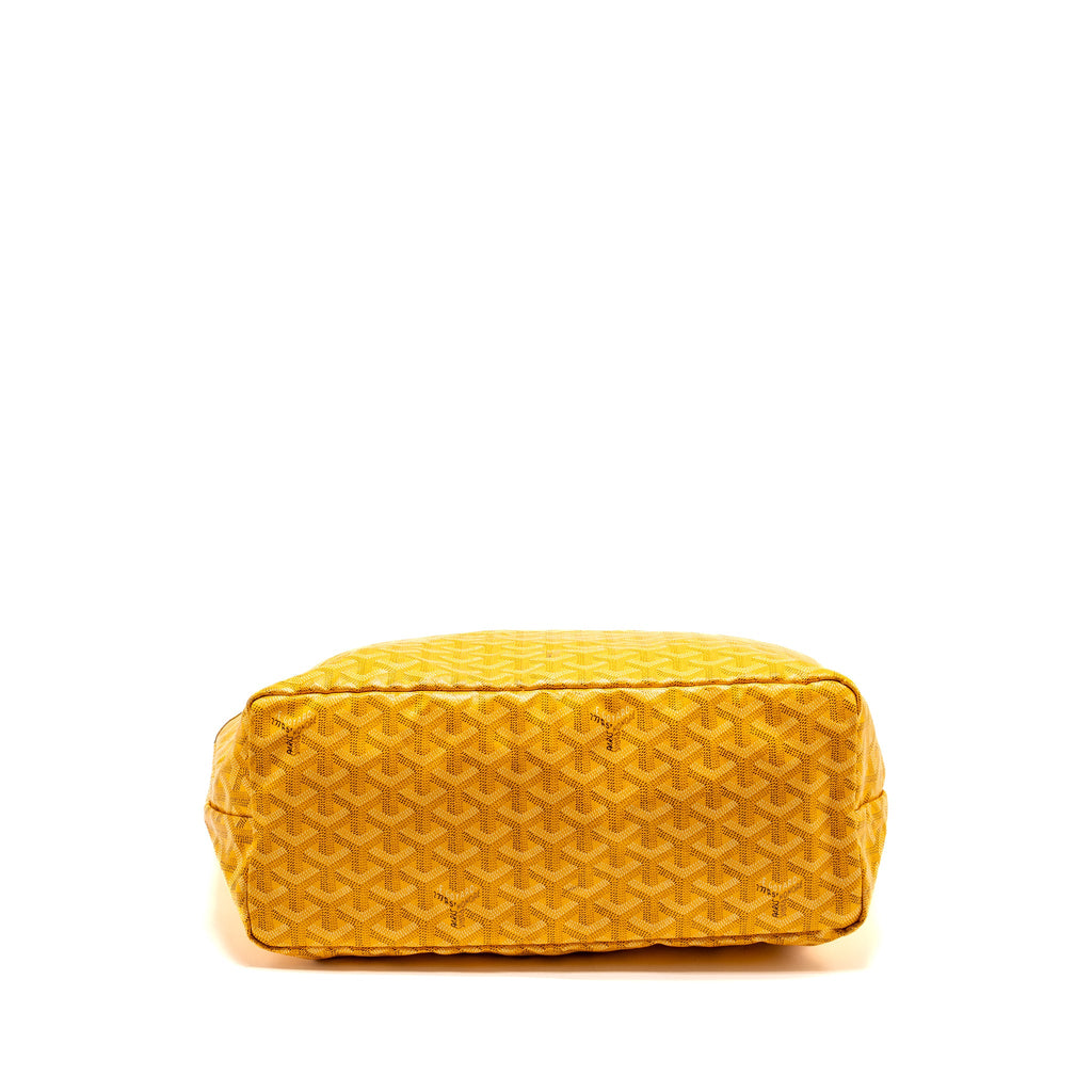 GOYARD SAINT LOUIS PM TOTE BAG GOYARDINE CANVAS / CALFSKIN YELLOW SHW
