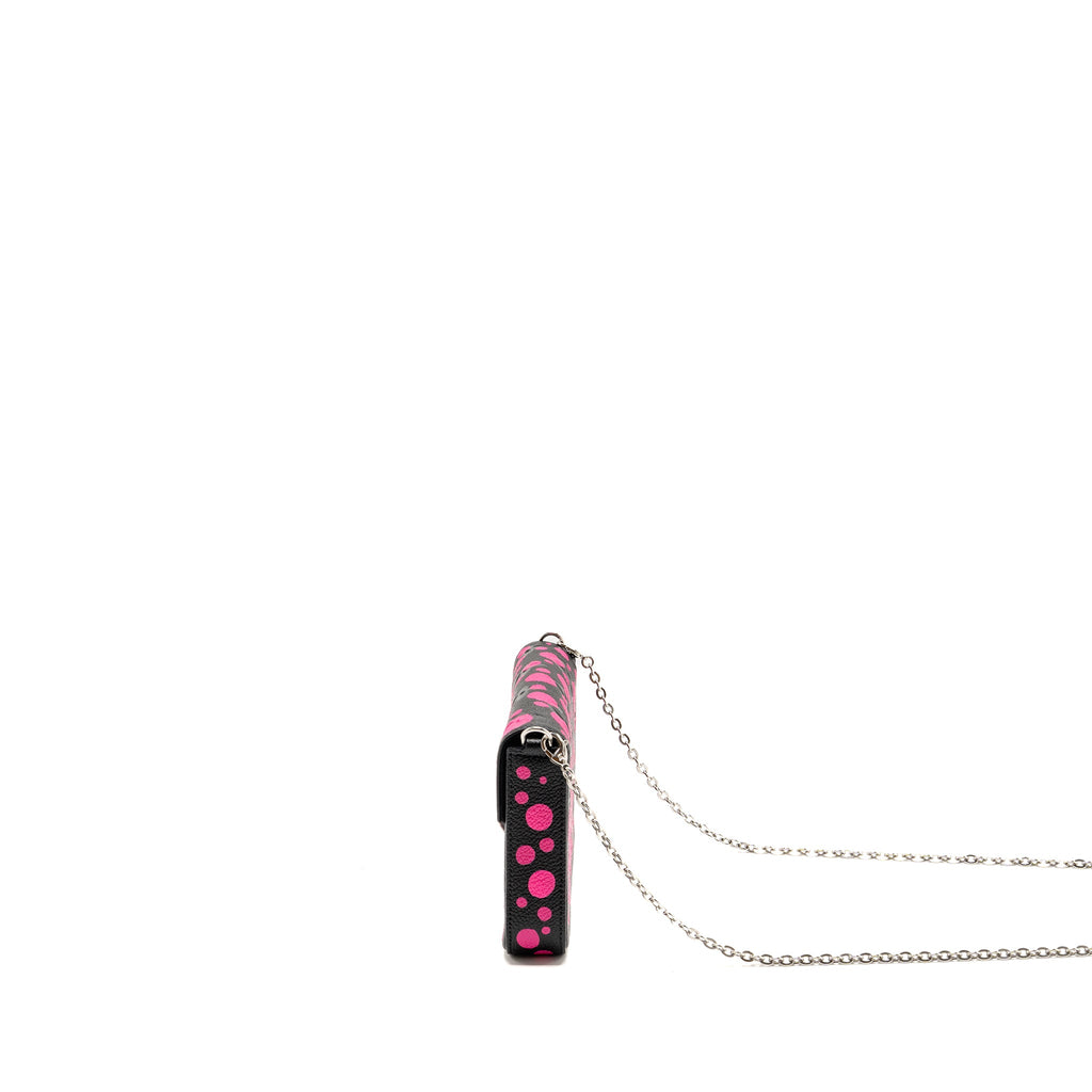 LOUIS VUITTON YAYOI KUSAMA FELICIE POCHETTE MONOGRAM EMPREINTE LEATHER BLACK/PINK SHW