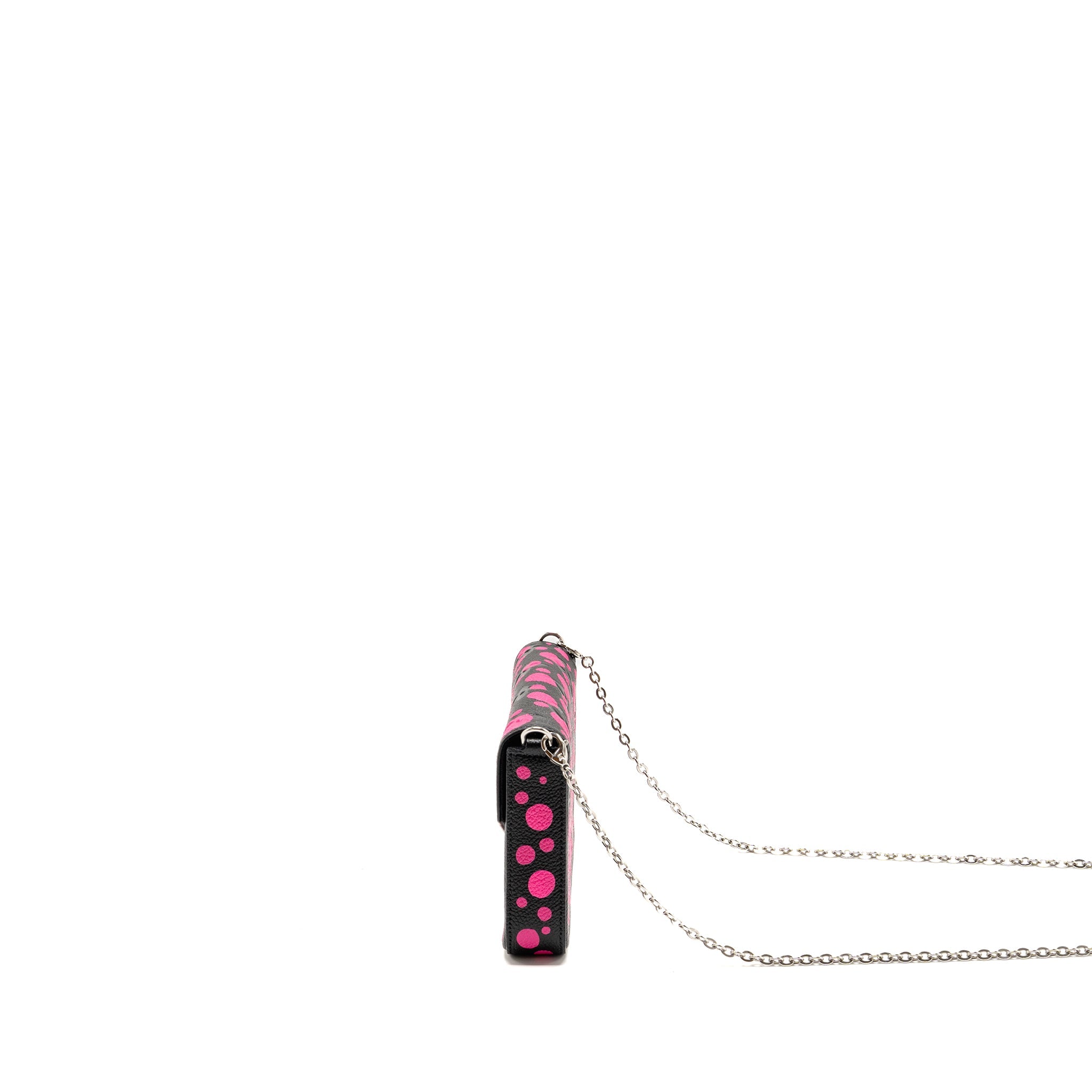 LOUIS VUITTON YAYOI KUSAMA FELICIE POCHETTE MONOGRAM EMPREINTE LEATHER BLACK/PINK SHW