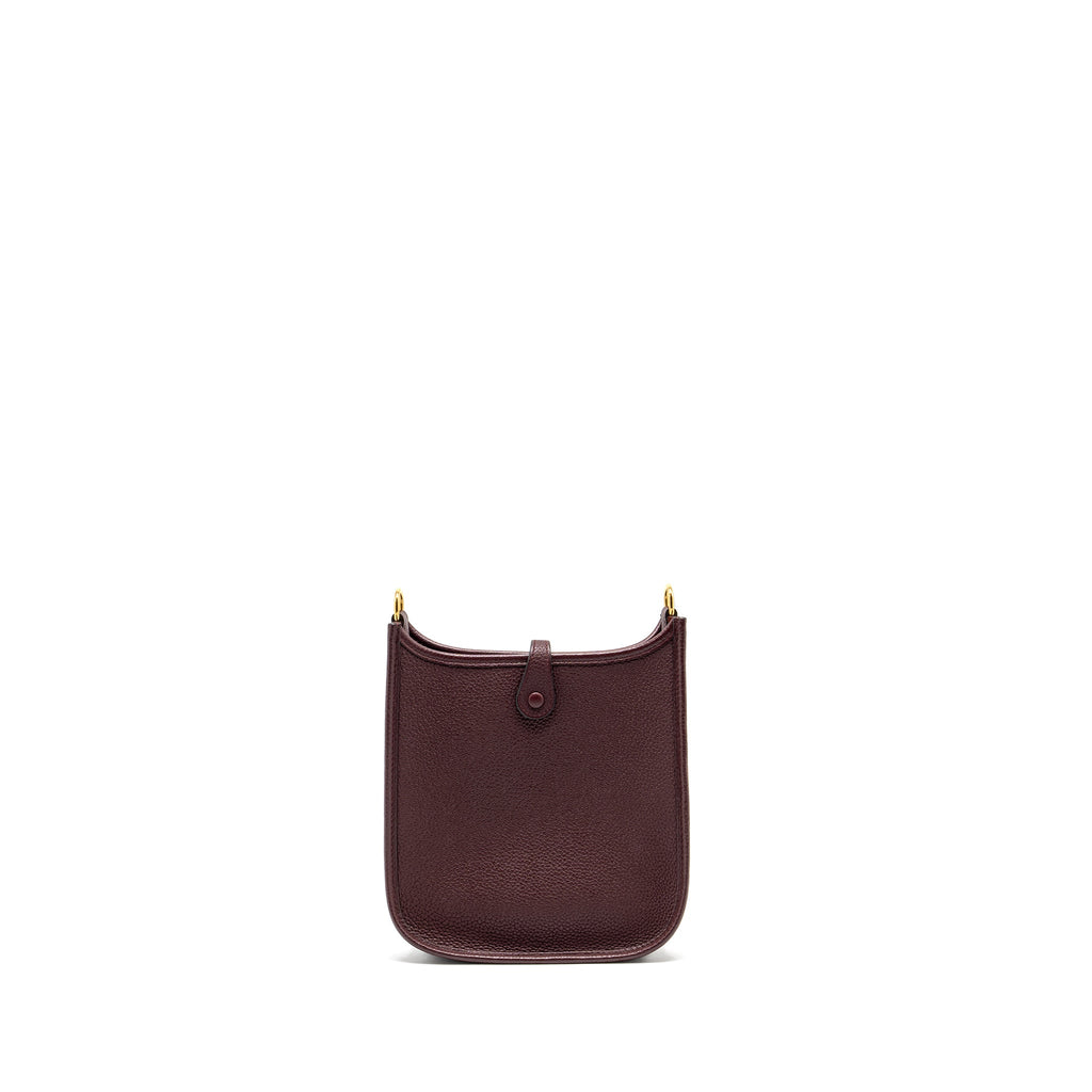 HERMES MINI EVELYNE TAURILLON MAURICE BORDEAUX GHW