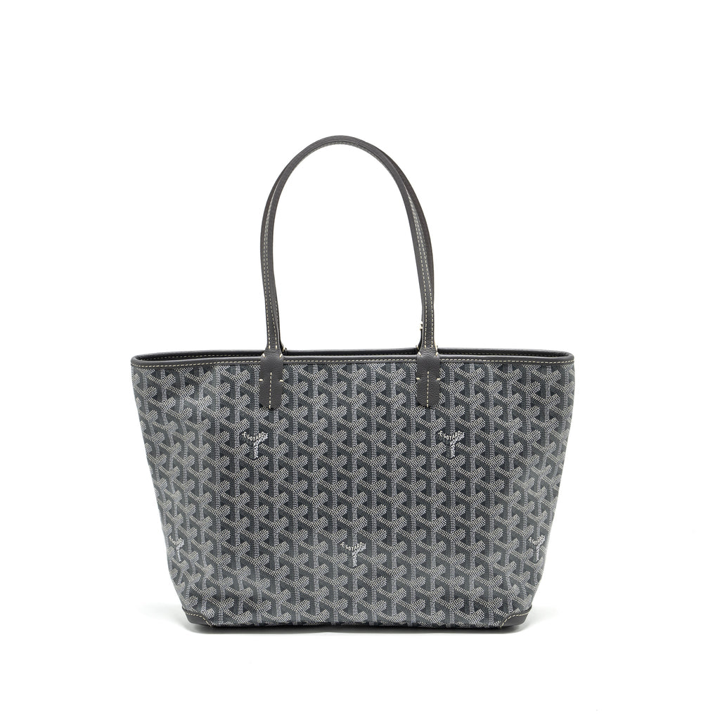 GOYARD ARTOIS TOTE BAG GOYARDLINE CANVAS/CALFSKIN GREY SHW