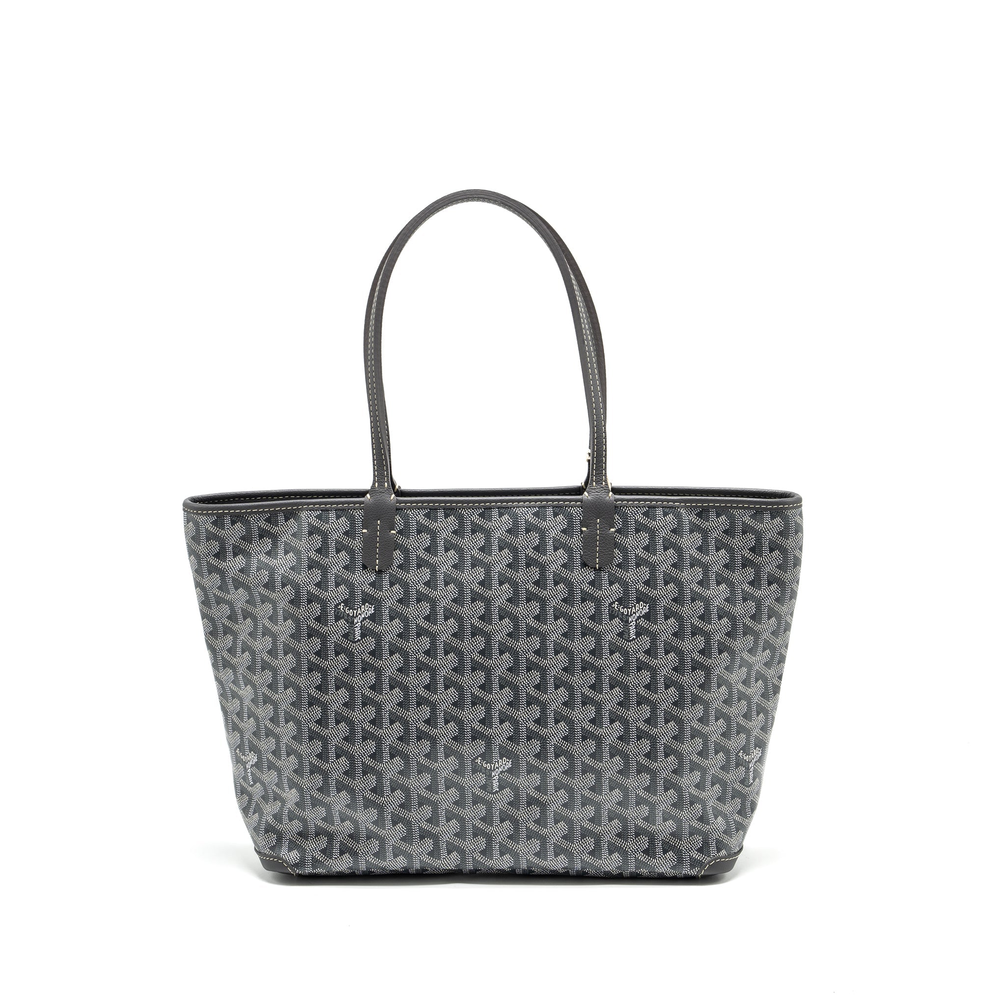 GOYARD ARTOIS TOTE BAG GOYARDLINE CANVAS/CALFSKIN GREY SHW