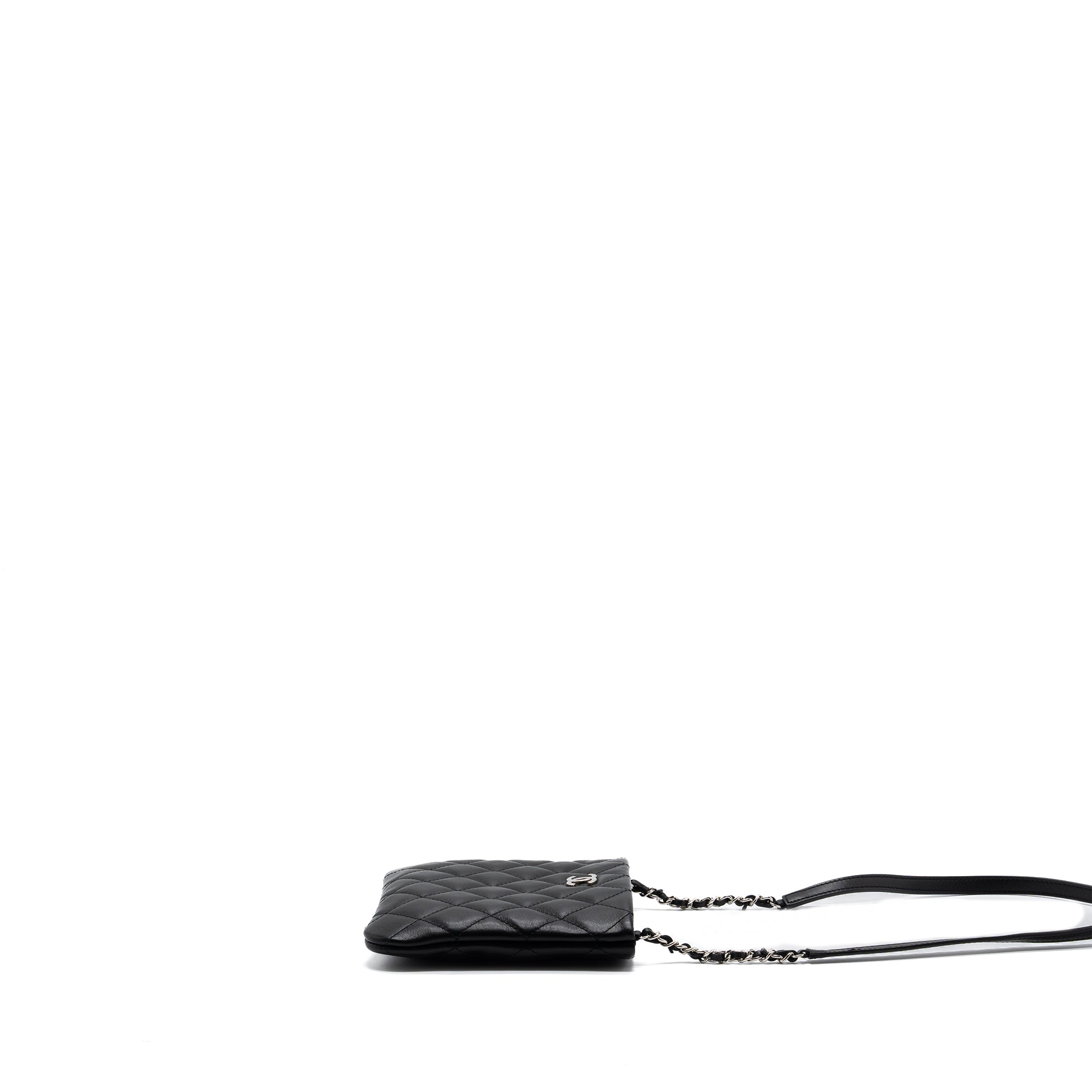 CHANEL SHOULDER BAG LAMBSKIN BLACK SHW