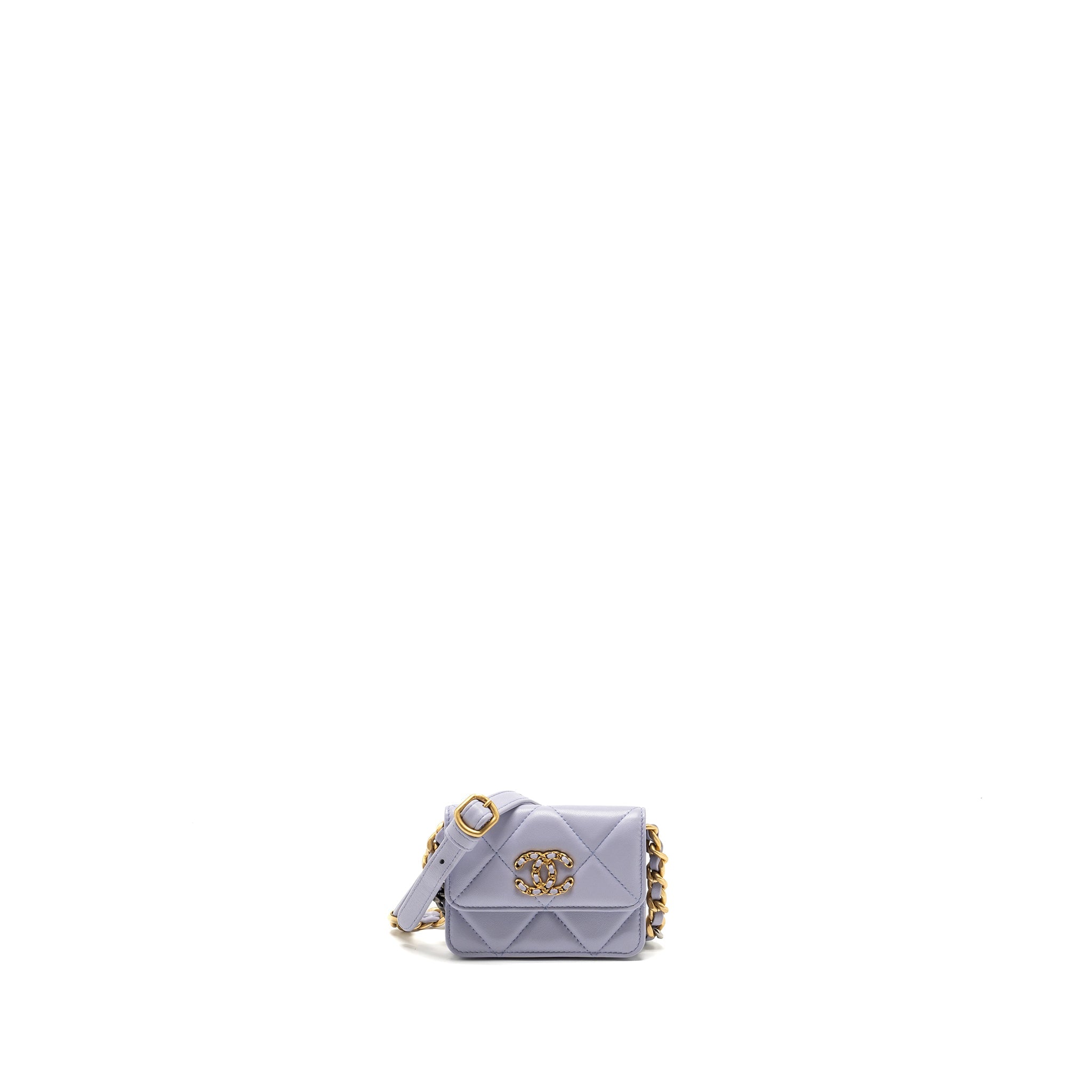 CHANEL 19 MINI BELT BAG LAMBSKIN LIGHT PURPLE MULTICOLOUR HARDWARE