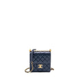 CHANEL PEARL DECORATED QUILTED FLAP BAG LAMBSKIN NAVY GHW