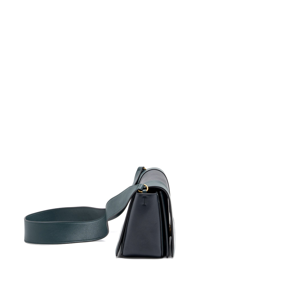 CELINE FRAME BAG CALFSKIN DARK GREEN/ DARK BLUE GHW