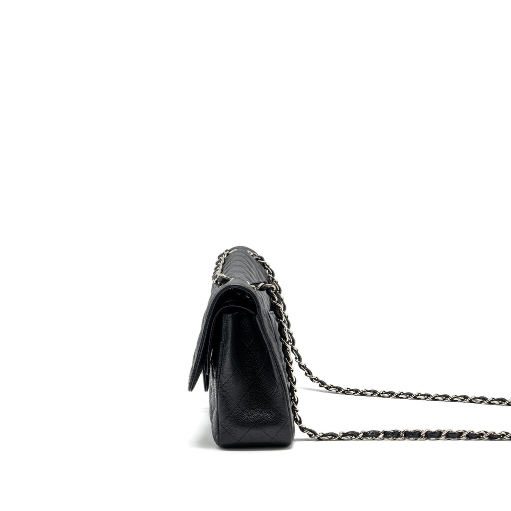 CHANEL JUMBO CLASSIC DOUBLE FLAP BAG CAVIAR BLACK SHW