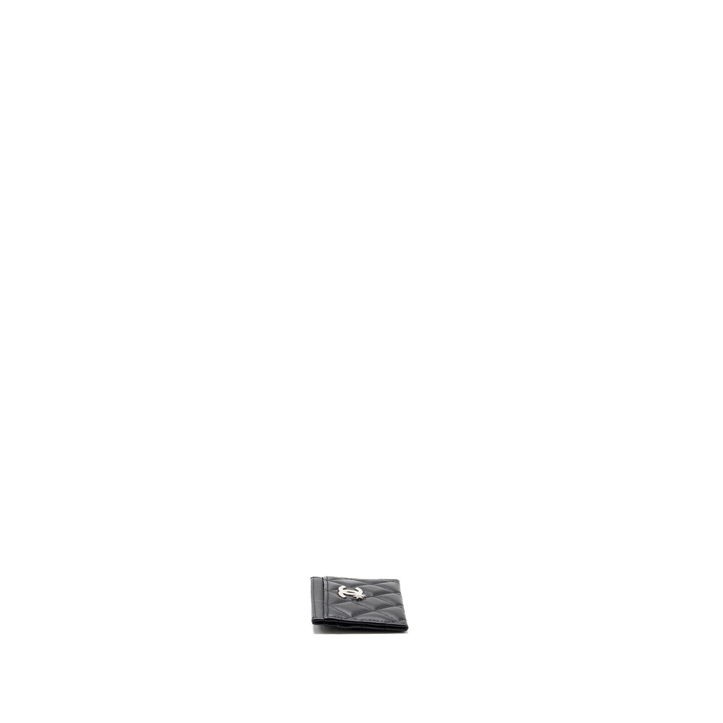 CHANEL CLASSIC QUILTED CARD HOLDER WITH LIMITED CC LOGO LAMBSKIN BLACK SHW (MICROCHIP)