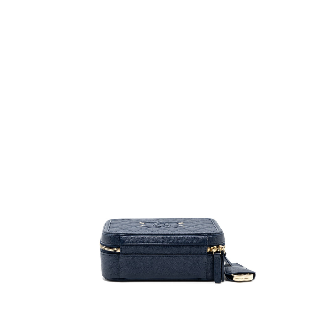 CHANEL FILIGREE CAMERA BAG CAVIAR DARK BLUE LGHW
