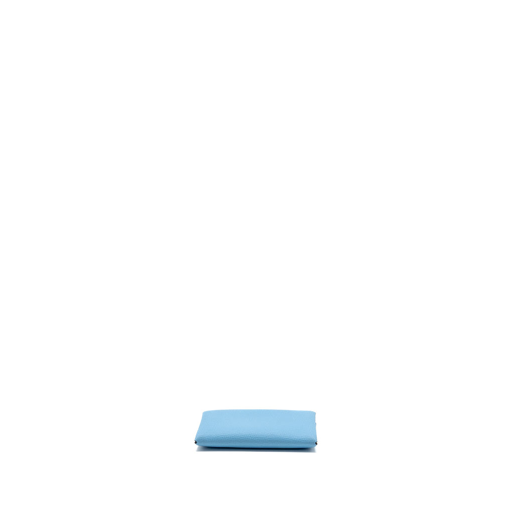 HERMES CALVI CARD HOLDER EPSOM 7N CELESTE SHW