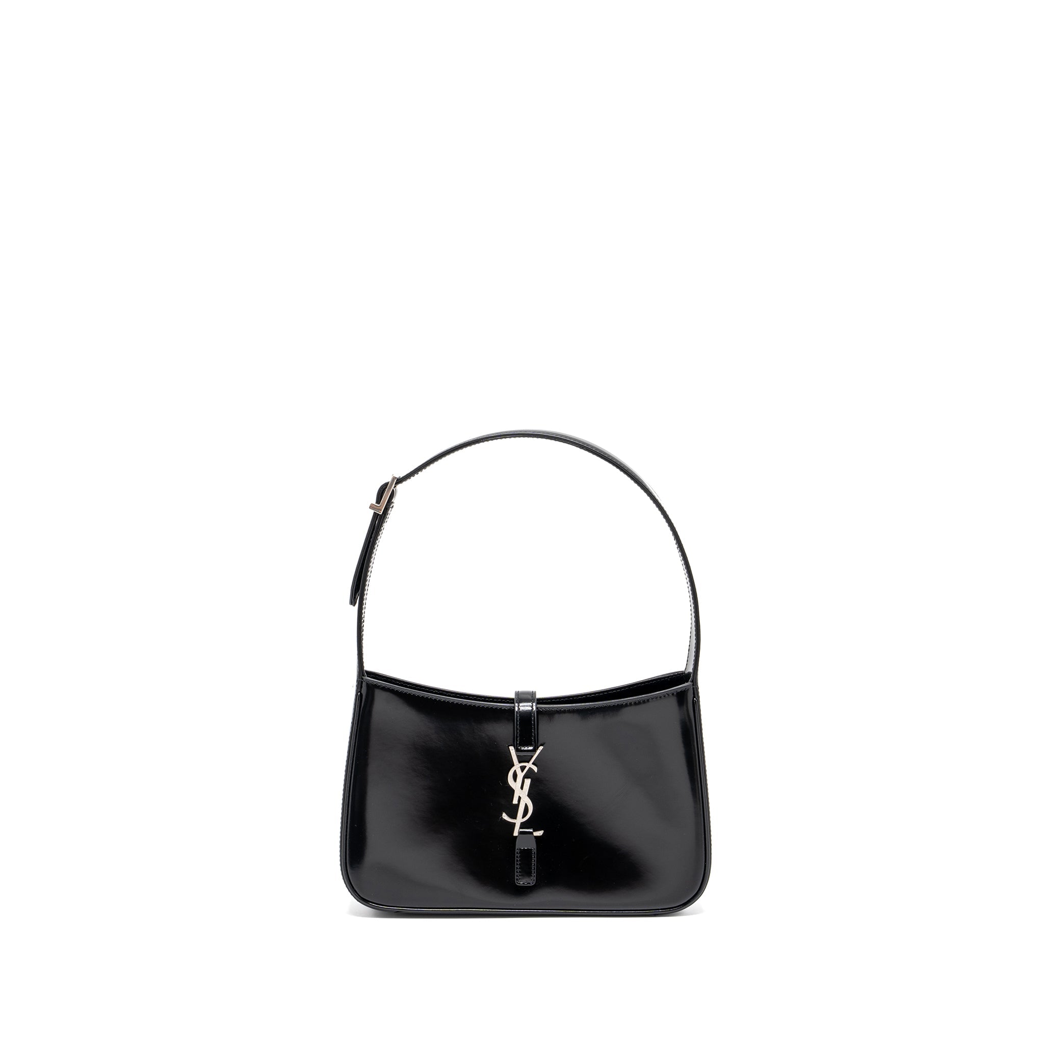 SAINT LAURENT LE 5 A 7 SHINY CALFSKIN BLACK SHW