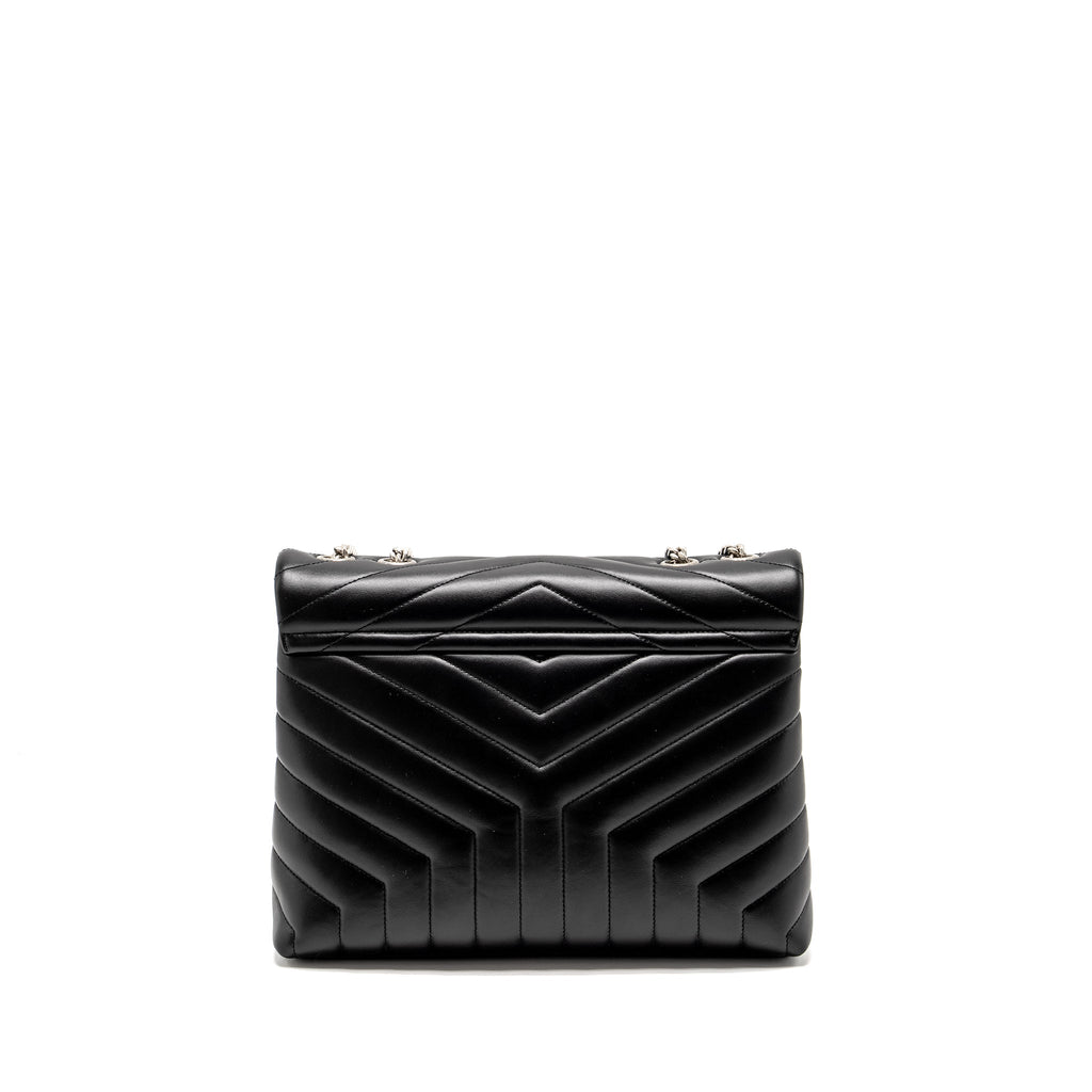 SAINT LAURENT MEDIUM LOULOU SHOULDER BAG CALFSKIN BLACK SHW
