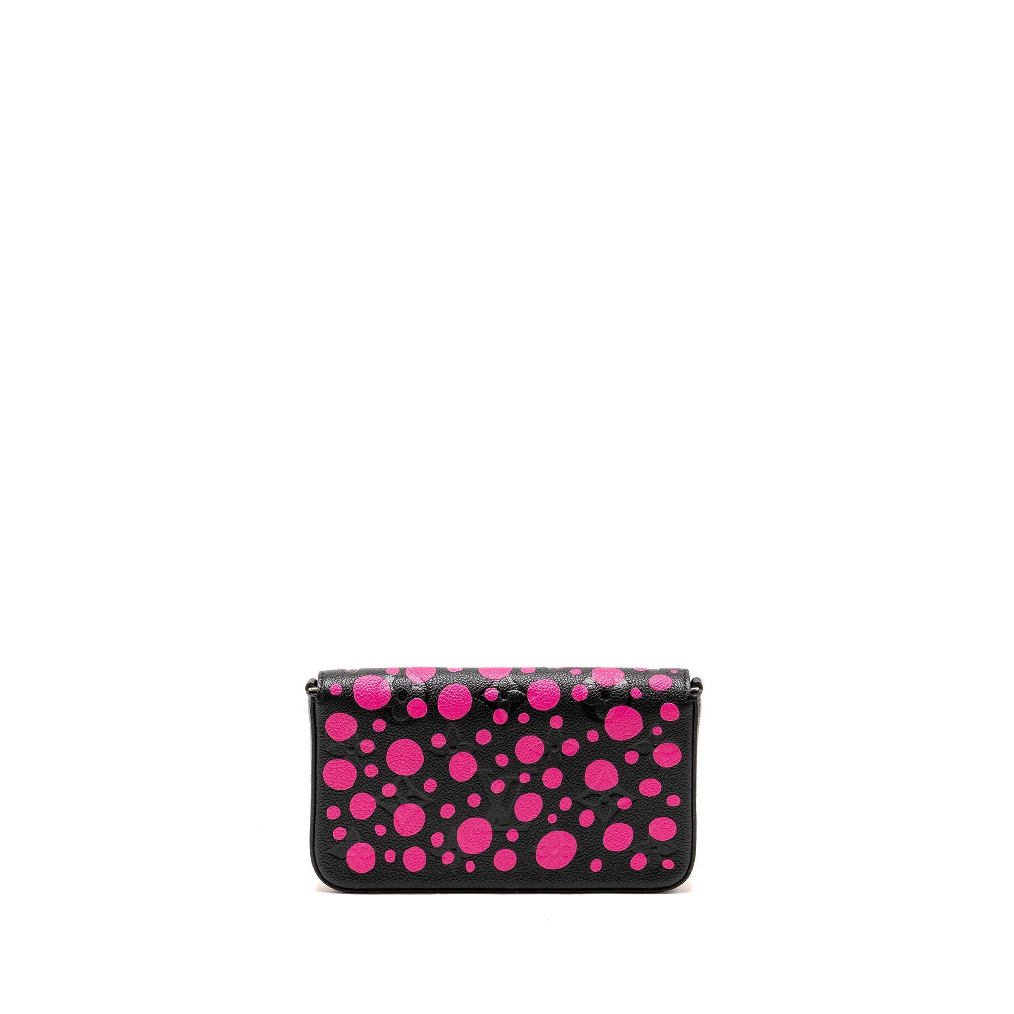 LOUIS VUITTON YAYOI KUSAMA FELICIE POCHETTE MONOGRAM EMPREINTE LEATHER BLACK/PINK SHW