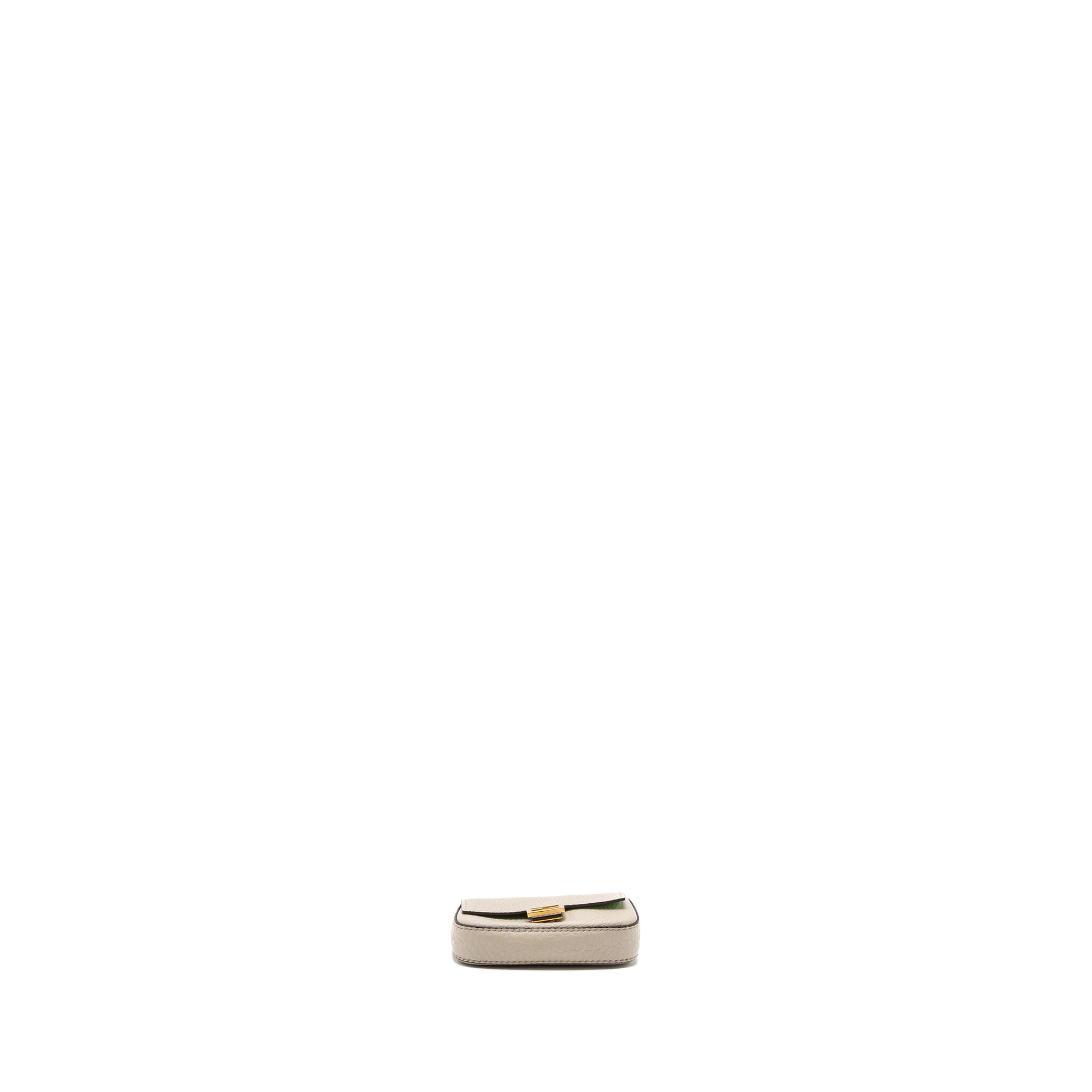 FENDI MINI BAGUETTE KEYRING CHARM CALFSKIN BEIGE GHW