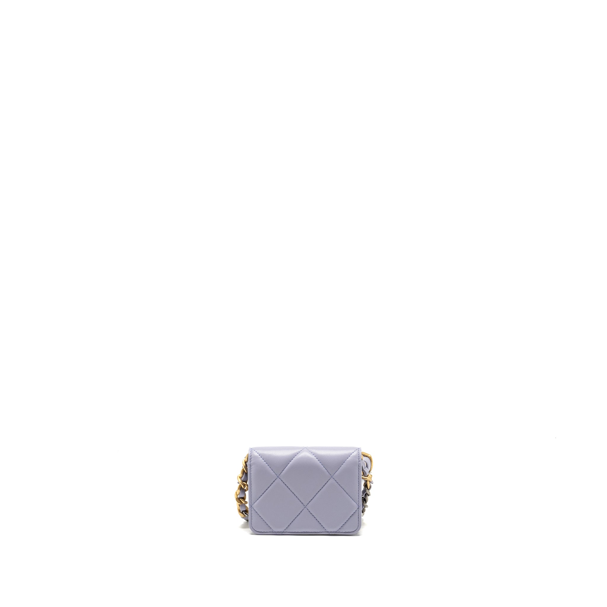 CHANEL 19 MINI BELT BAG LAMBSKIN LIGHT PURPLE MULTICOLOUR HARDWARE