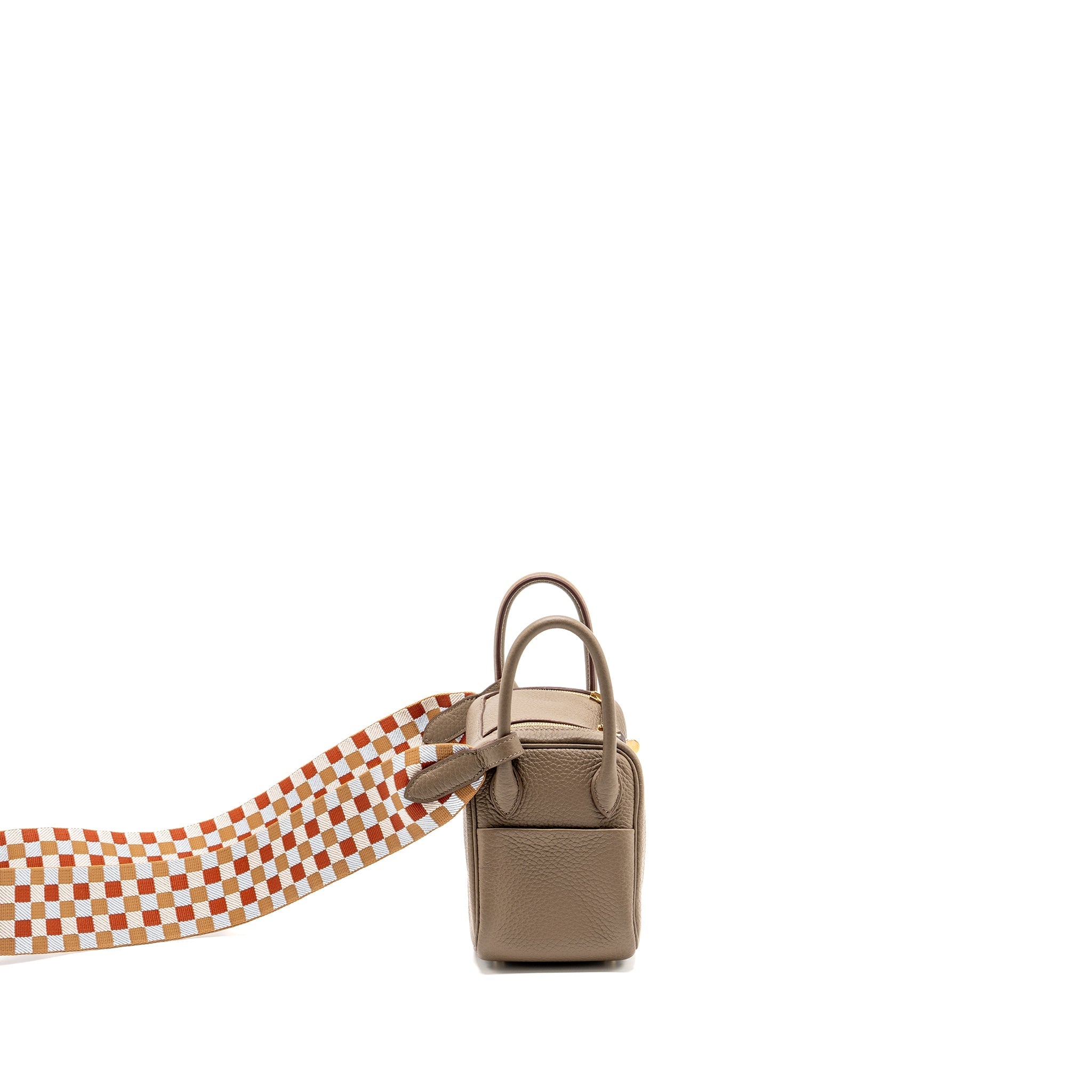 HERMES MINI LINDY CLEMENCE ETOUPE WITH CHAI-NATA-BLUE BRUME STRAP GHW