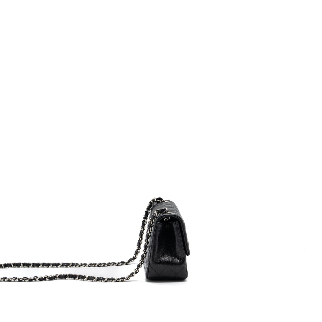 CHANEL CLASSIC MINI SQUARE FLAP BAG CAVIAR BLACK SHW