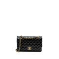 CHANEL MEDIUM CLASSIC DOUBLE FLAP BAG LAMBSKIN BLACK GHW