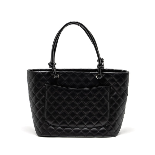 CHANEL CAMBON LIGNE TOTE BAG CALFSKIN BLACK SHW