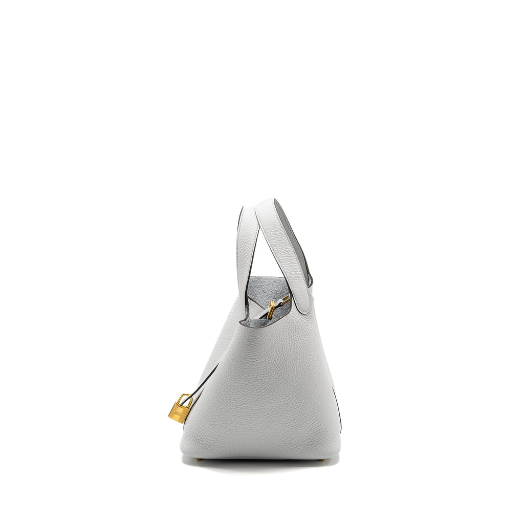 HERMES PICOTIN 18 LOCK BAG CLEMENCE BLEU PALE GHW