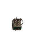 GUCCI OPHIDIA MINI GG BUCKET BAG BEIGE / EBONY GG SUPREME CANVAS GHW