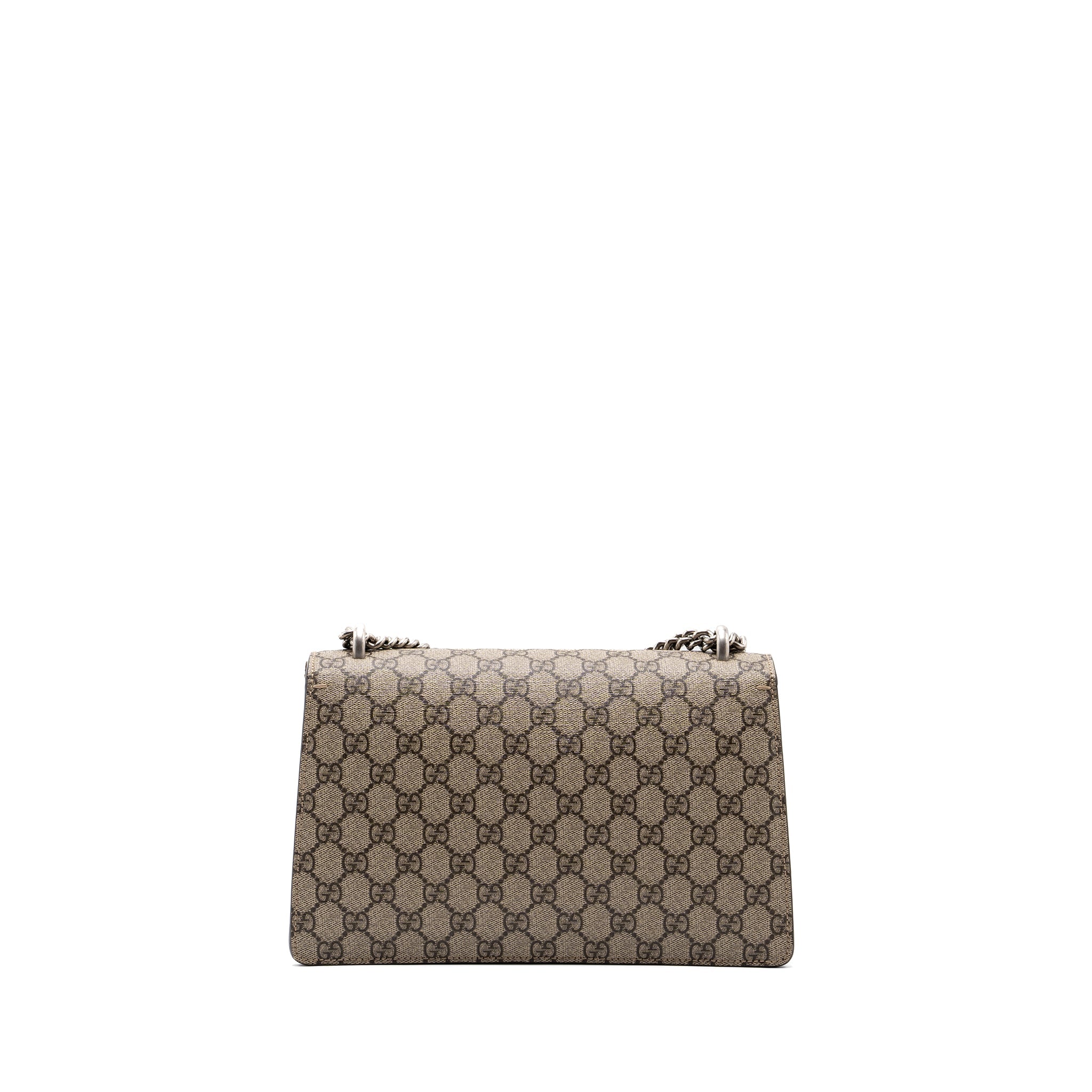 GUCCI DIONYSUS GG SMALL SUPREME CANVAS/TAUPE SUEDE BEIGE SHW