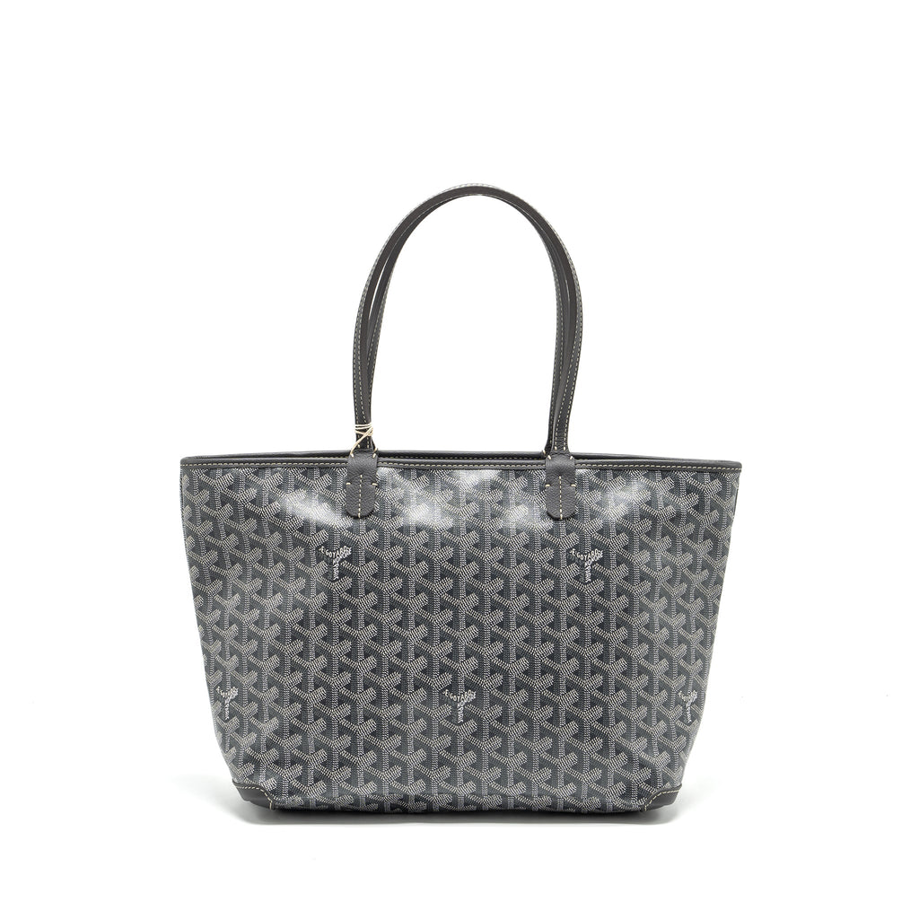 GOYARD ARTOIS TOTE BAG GOYARDLINE CANVAS/CALFSKIN GREY SHW