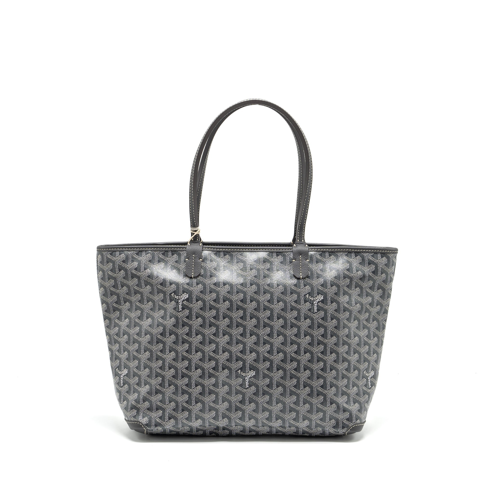 GOYARD ARTOIS TOTE BAG GOYARDLINE CANVAS/CALFSKIN GREY SHW