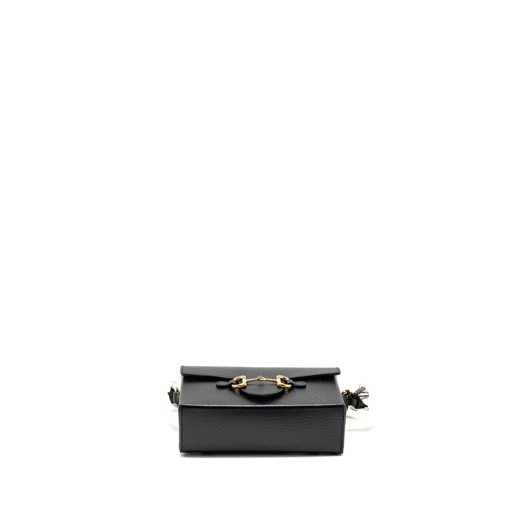 GUCCI 1955 HORSEBIT CROSSBODY BAG CALFSKIN BLACK GHW