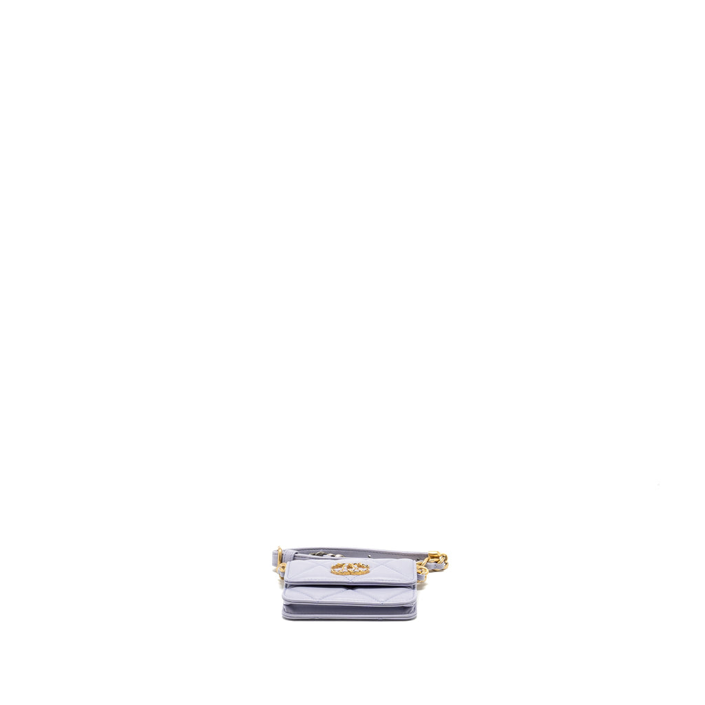 CHANEL 19 MINI BELT BAG LAMBSKIN LIGHT PURPLE MULTICOLOUR HARDWARE