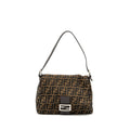 FENDI VINTAGE ZUCCA MAMMA BAGUETTE BAG CANVAS BROWN SHW