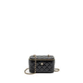 CHANEL LONG VANITY CASE WITH CHAIN LAMBSKIN BLACK LGHW