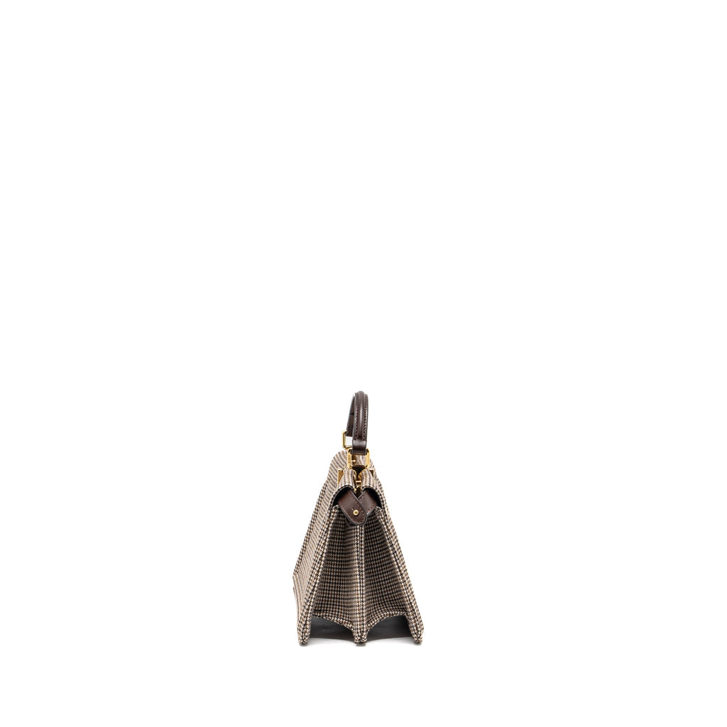 FENDI PEEKABOO ISEEU PETITE MINI FABRIC BROWN MULTICOLOUR LGHW