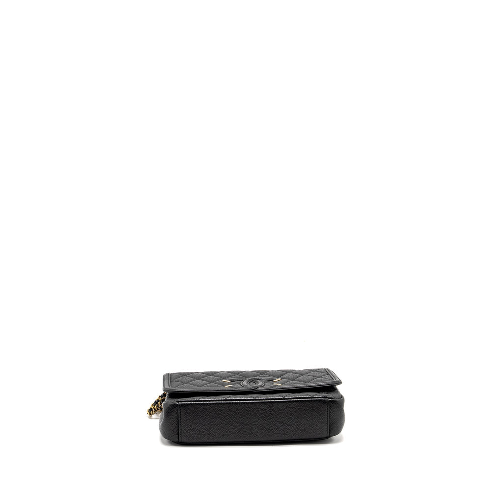 CHANEL FILIGREE FLAP BAG CAVIAR BLACK GHW