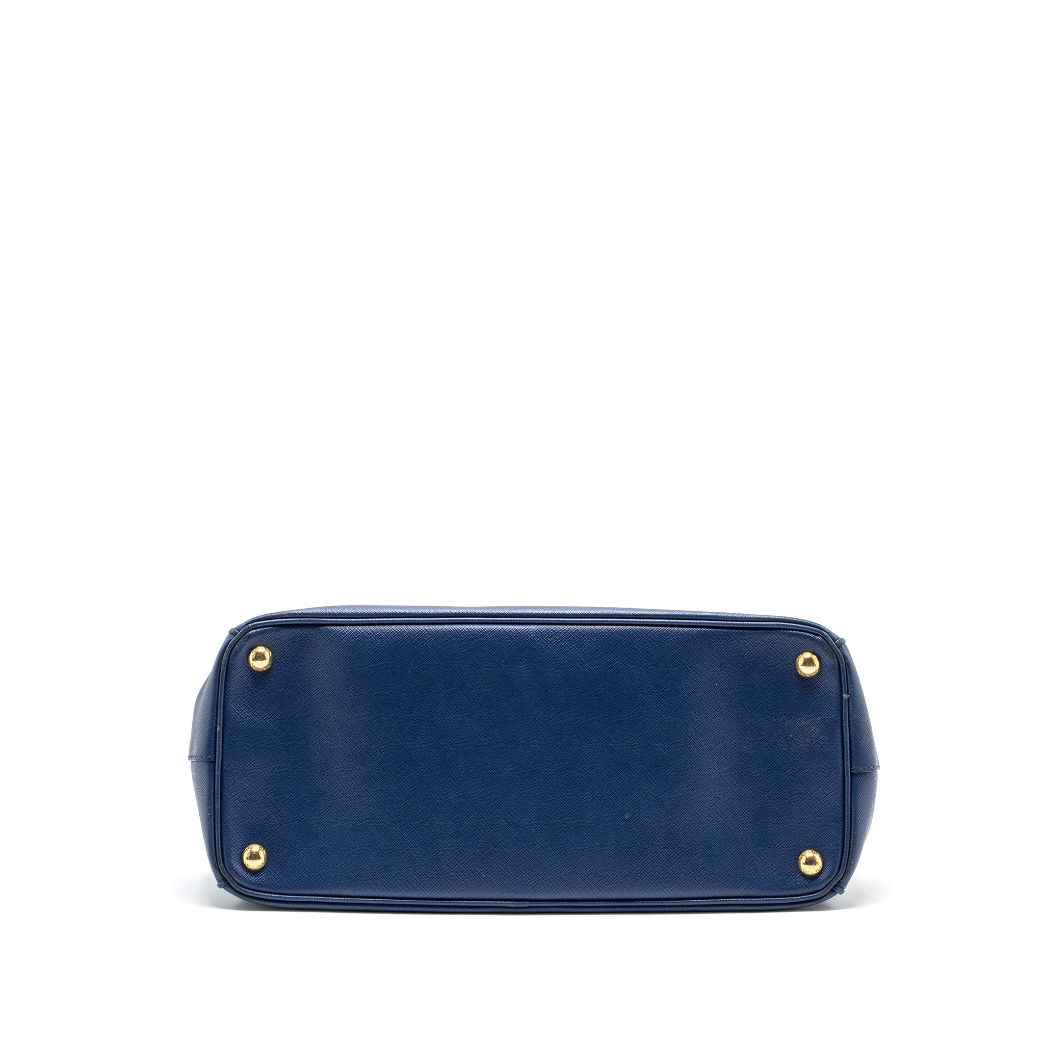PRADA DOUBLE ZIP TOTE BAG SAFFIANO CALFSKIN BLUE GHW