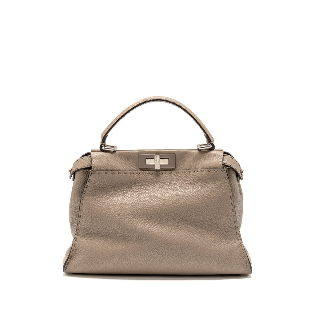 FENDI ISEEU MEDIUM PEEKABOO CALFSKIN GREY SHW