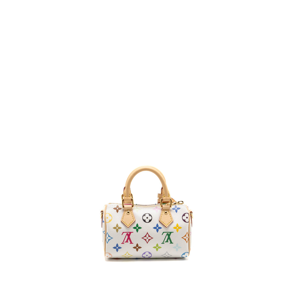 LOUIS VUITTON X TAKASHI MURAKAMI NANO SPEEDY MULTICOLOURED MONOGRAM CANVAS WHITE GHW